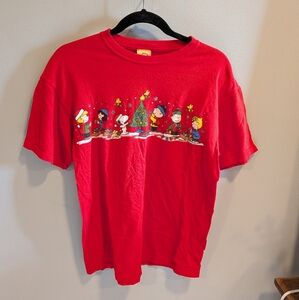Vintage Peanuts Christmas Charlie Brown Snoopy T Shirt Y2K - Medium
